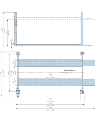 Parkingbrug, 4900 Mm, Hefvermogen 4.0T